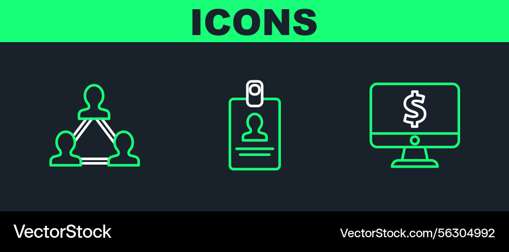 Set line computer monitor with dollar symbol Set line computer monitor with dollar symbol vector image