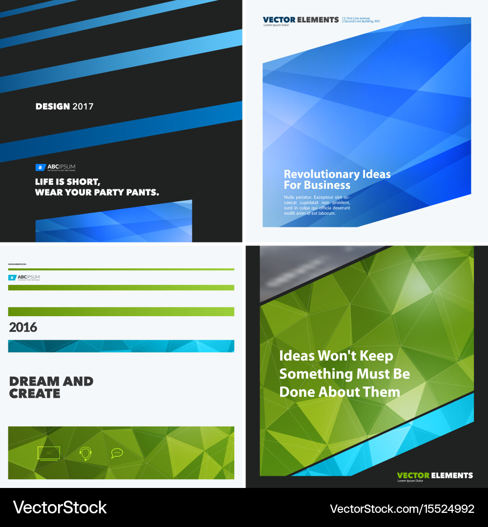 Set of abstract design elements for graphic vector image