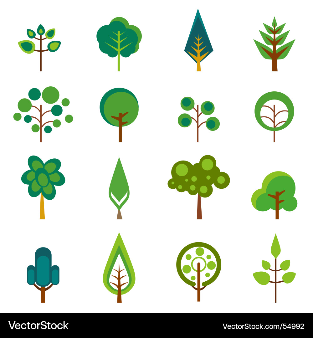 Tree Icon Set vector image