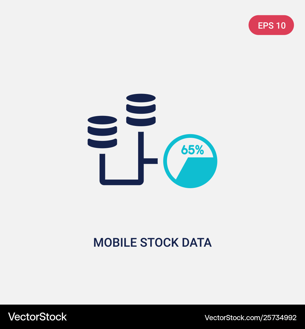Two color mobile stock data icon from business Two color mobile stock data icon from business vector image