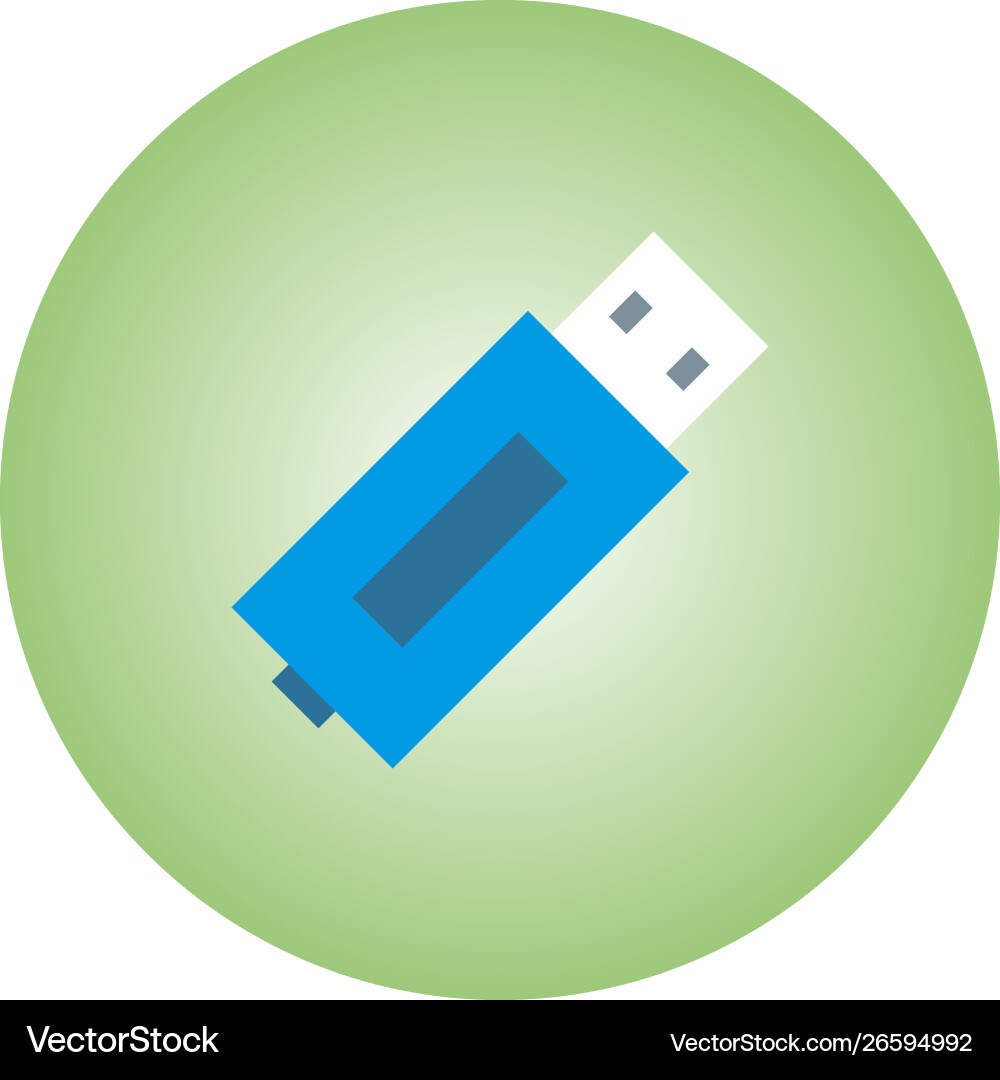 Usb flat icon with gradient background Vector Image