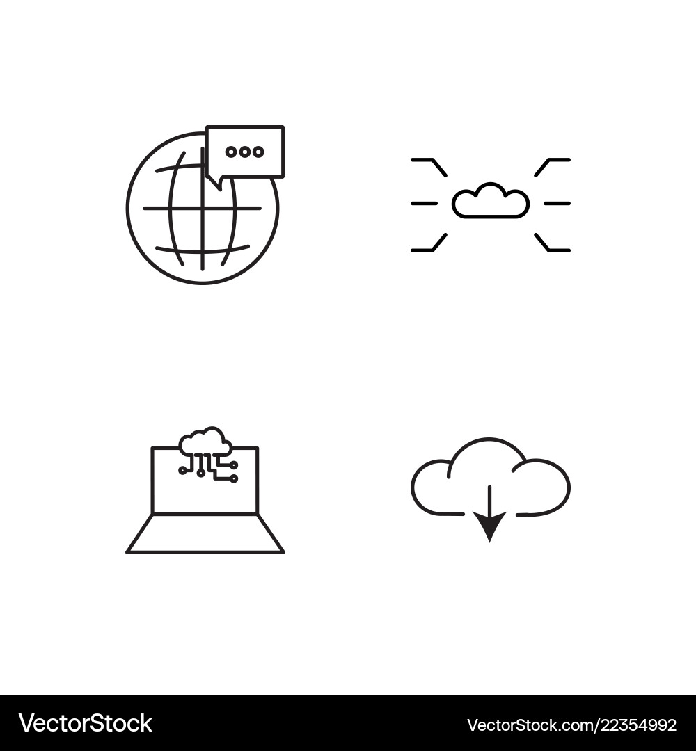 Web simple outlined icons set Web simple outlined icons set vector image
