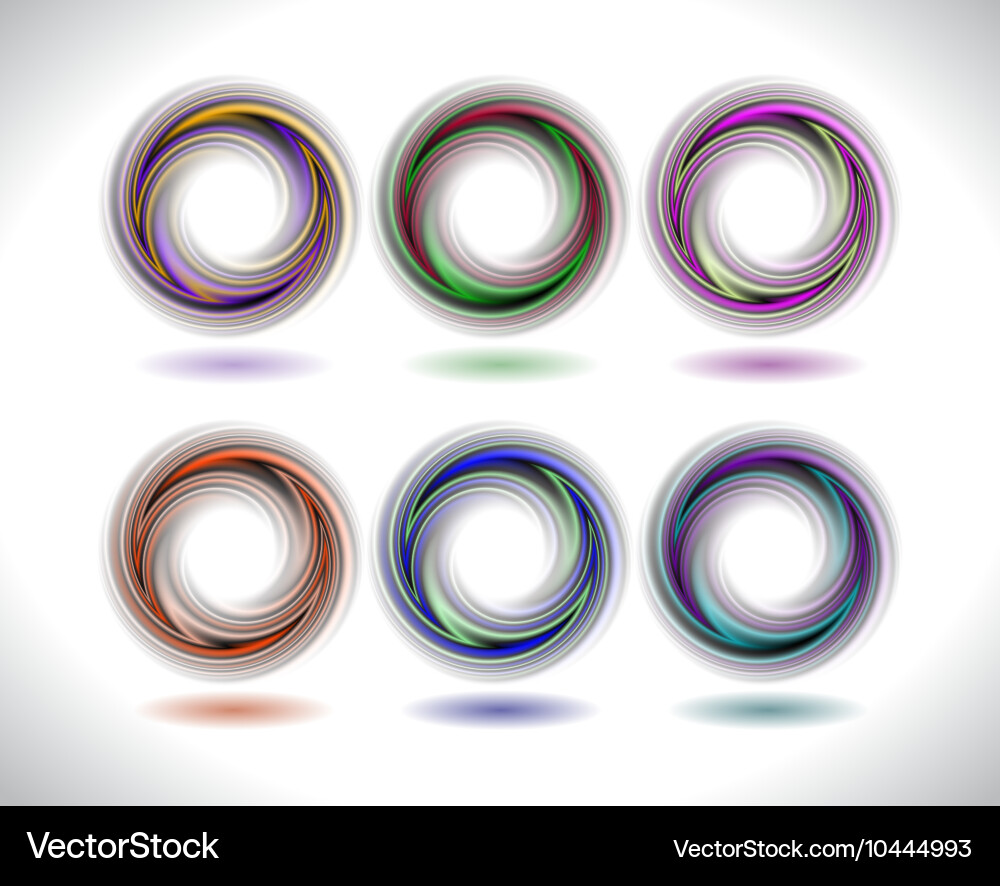 Abstract colorful swirl collection Vector Image