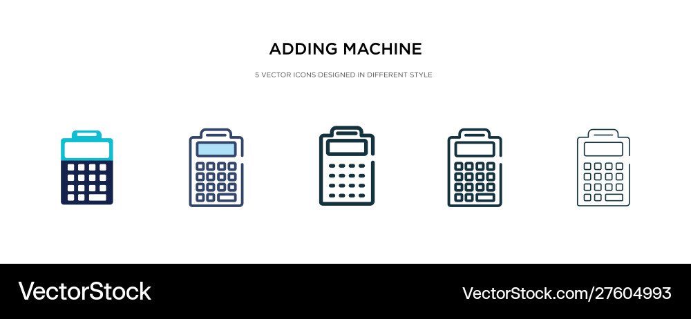 Adding machine icon in different style two Adding machine icon in different style two vector image