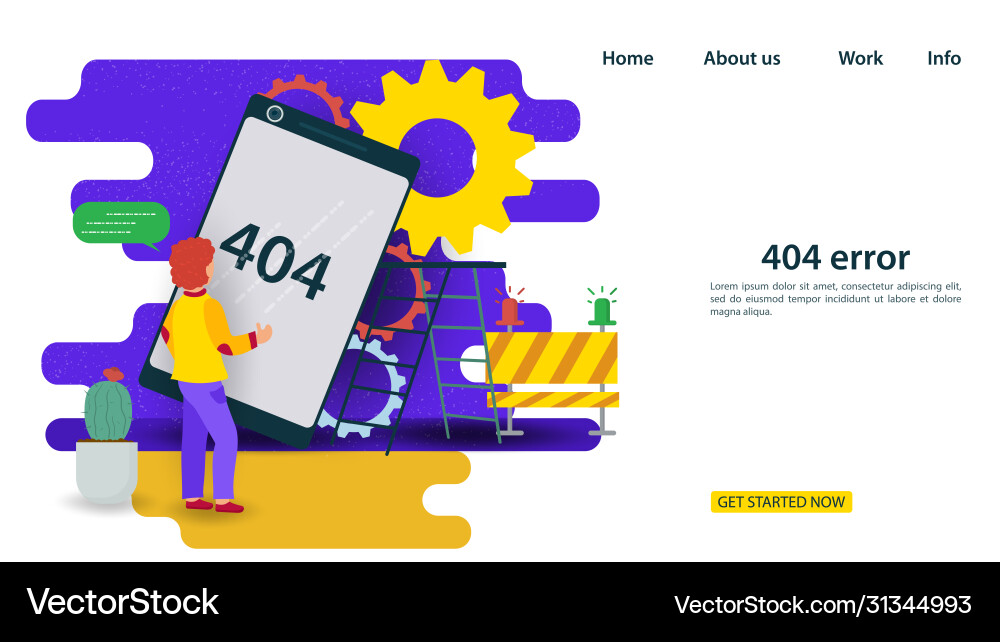 Banner 404 error internet connection problems Vector Image