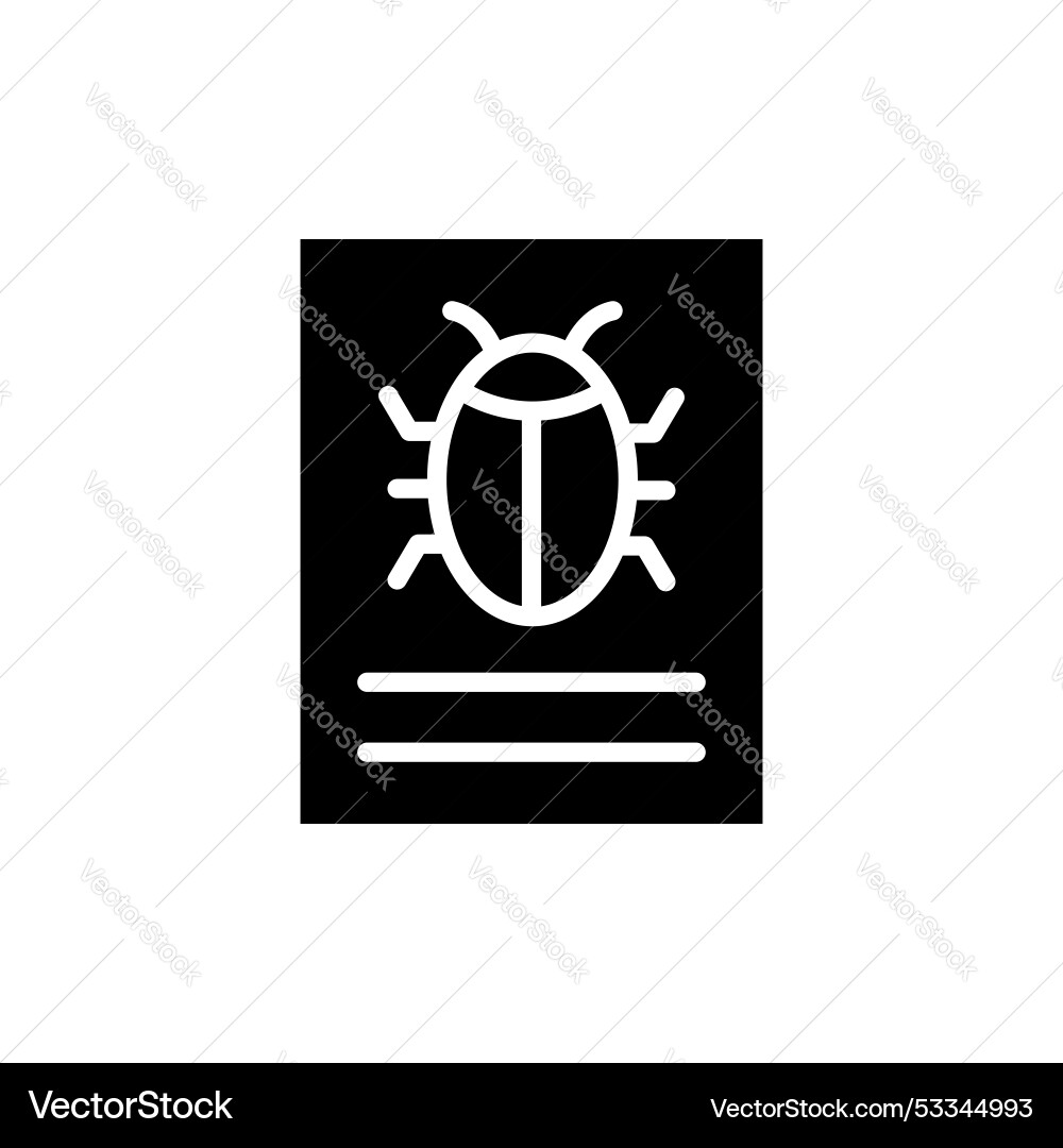 Bug report line icon isolated on white background Vector Image