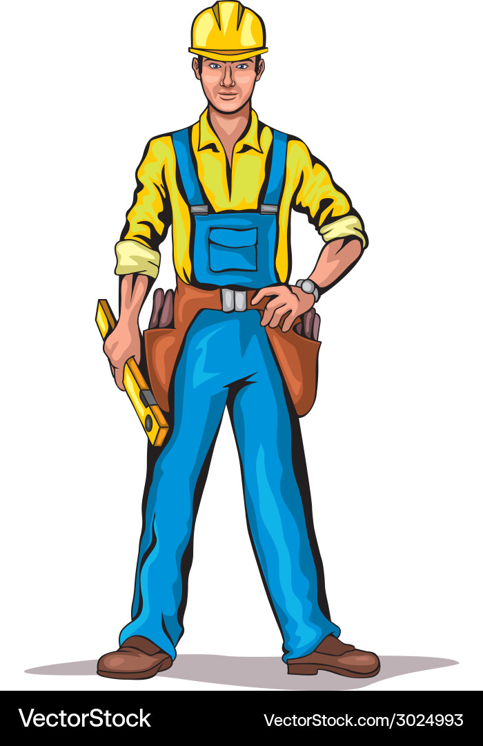 Builder with Level Vector Image