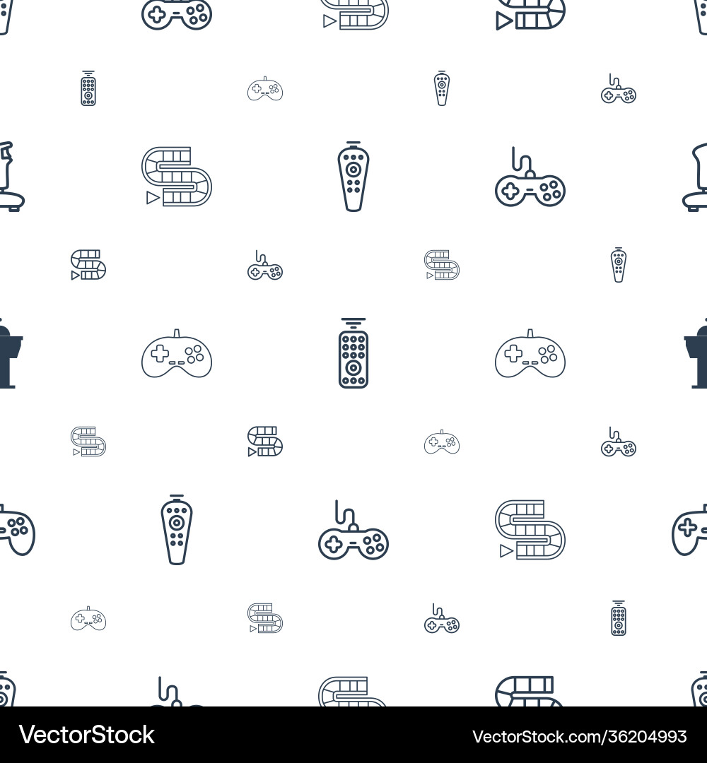 Controller icons pattern seamless white background vector image