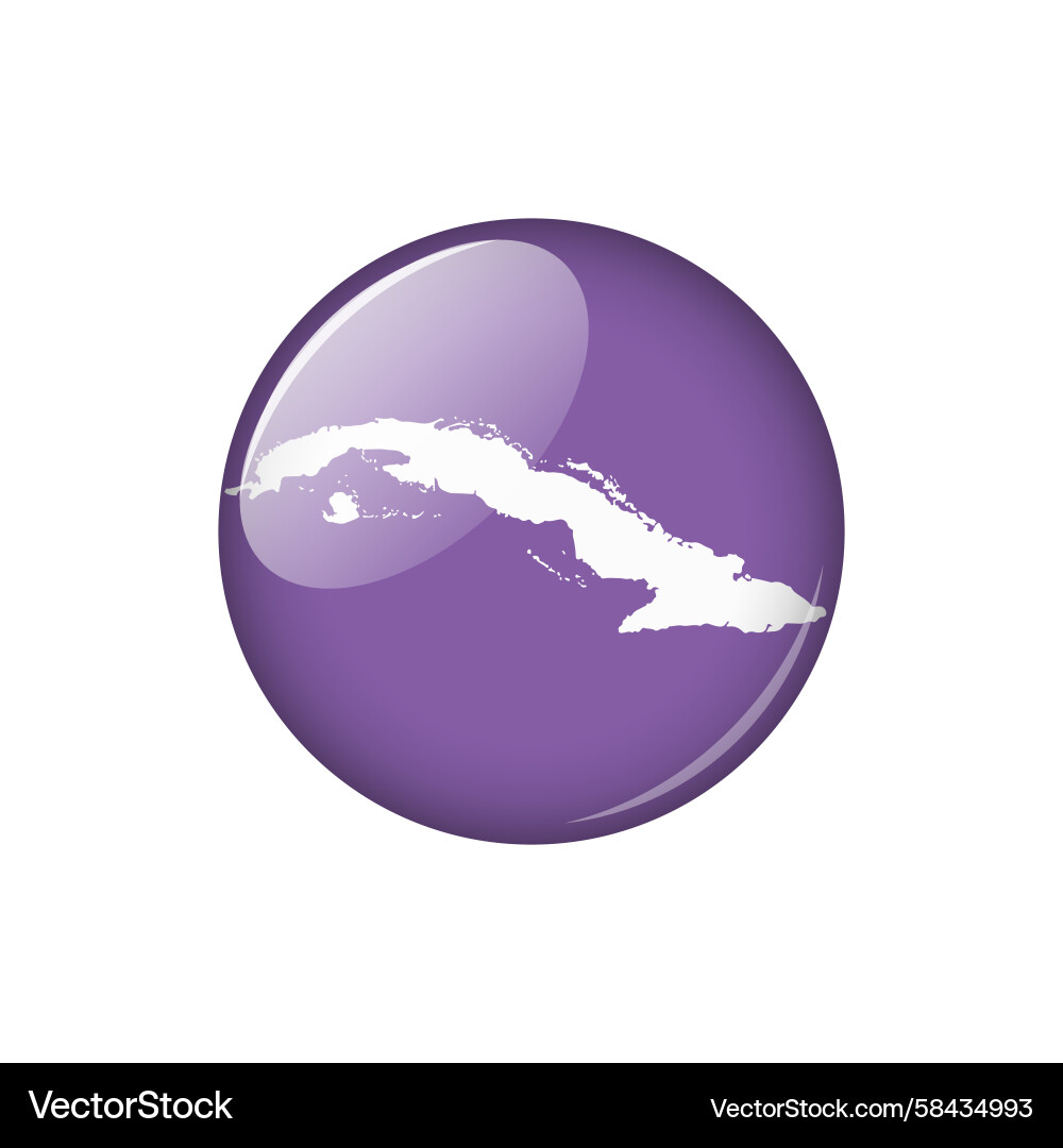 Cuba Circle Map Button Vector Image