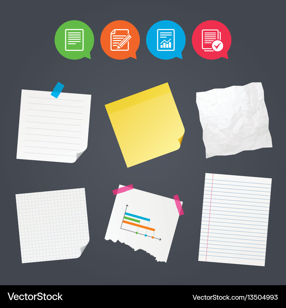 Document icons file with chart and checkbox Document icons file with chart and checkbox Vector Image