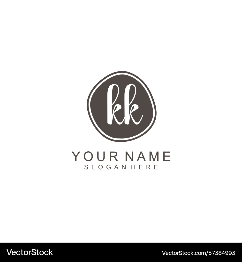 Elegant kk initial handwriting logo collection Vector Image