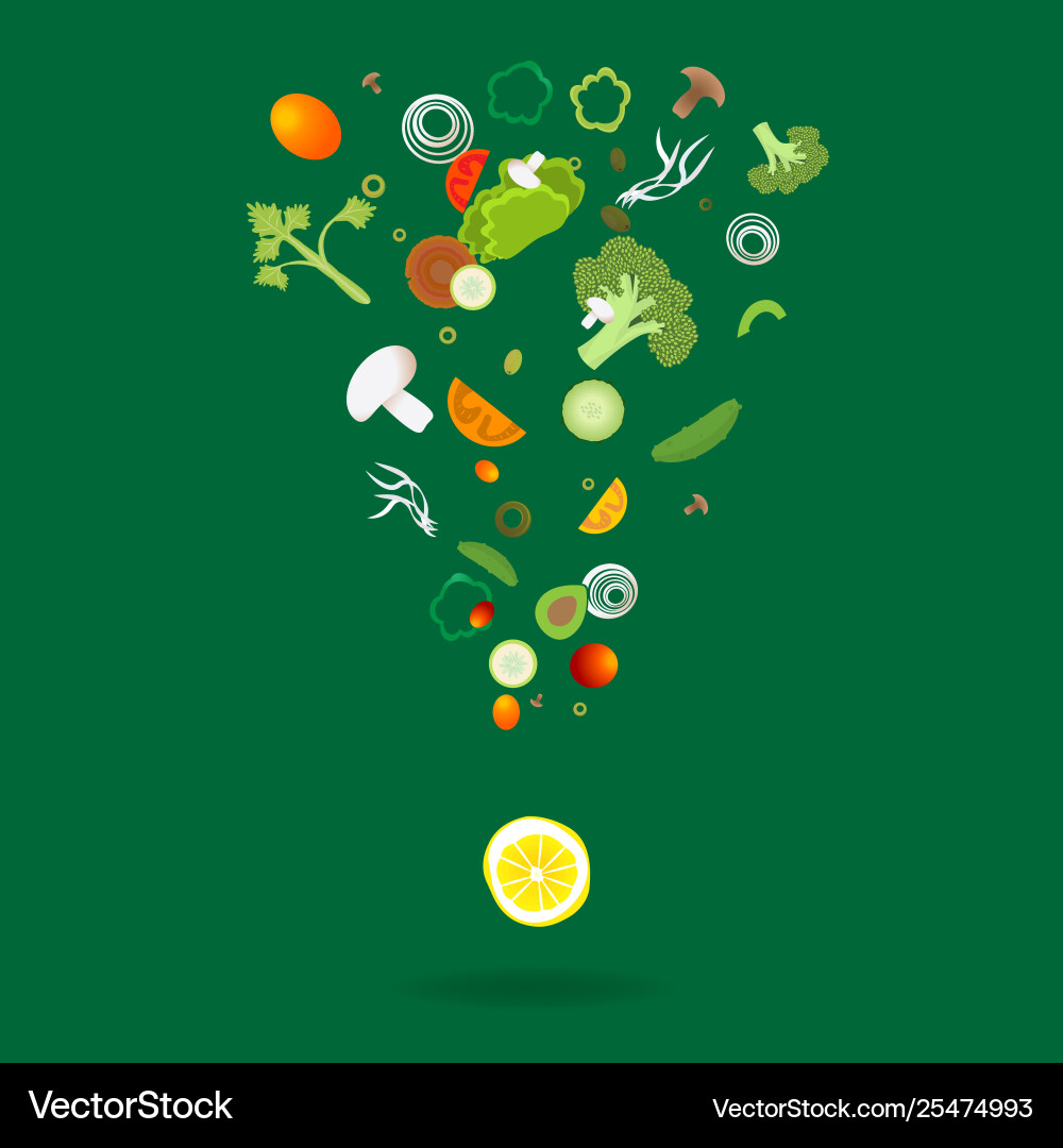 Exclamation mark with vegetables pattern for web Exclamation mark with vegetables pattern for web vector image