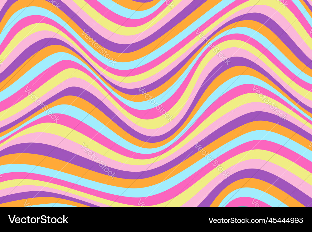 Flat groovy psychedelic background with colorful Flat groovy psychedelic background with colorful vector image