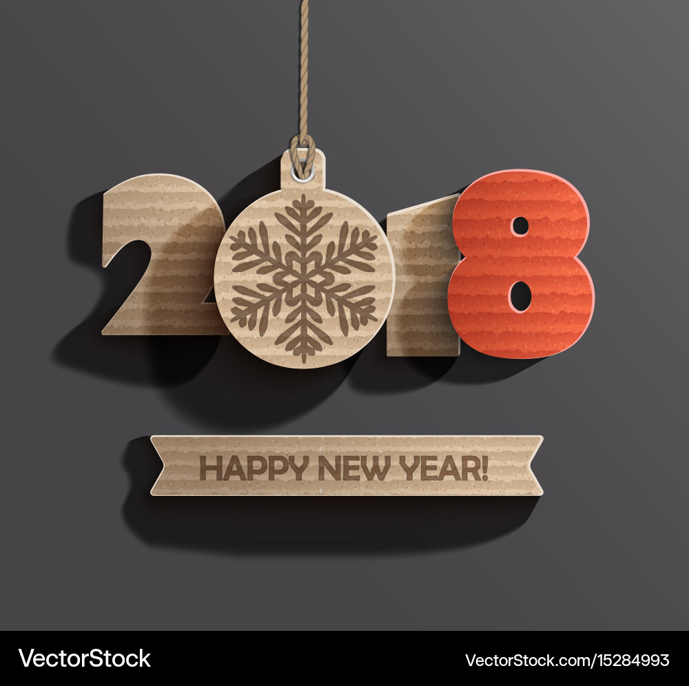 Happy New Year 2018 Decorations Vector Image