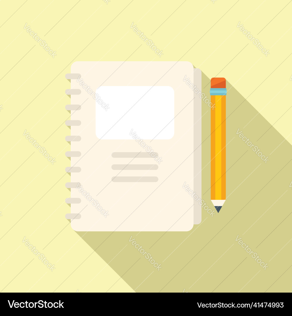 Notebook project icon flat business test Notebook project icon flat business test vector image
