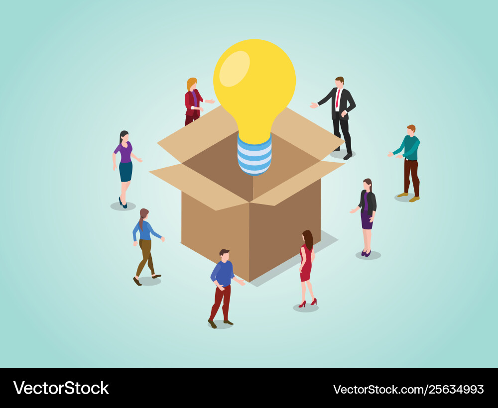 Out box thinking concept for problem Out box thinking concept for problem Vector Image