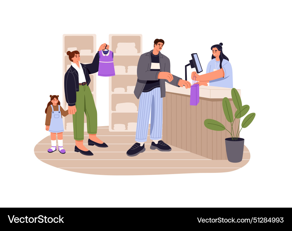 People stand in line wait queue clothes Vector Image