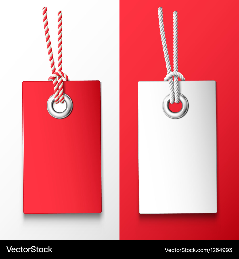 Red & White Price Tags Vector Image