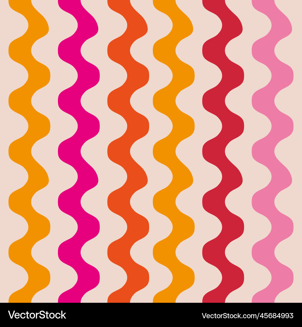 Retro 70s abstract waves seamless pattern Retro 70s abstract waves seamless pattern Vector Image