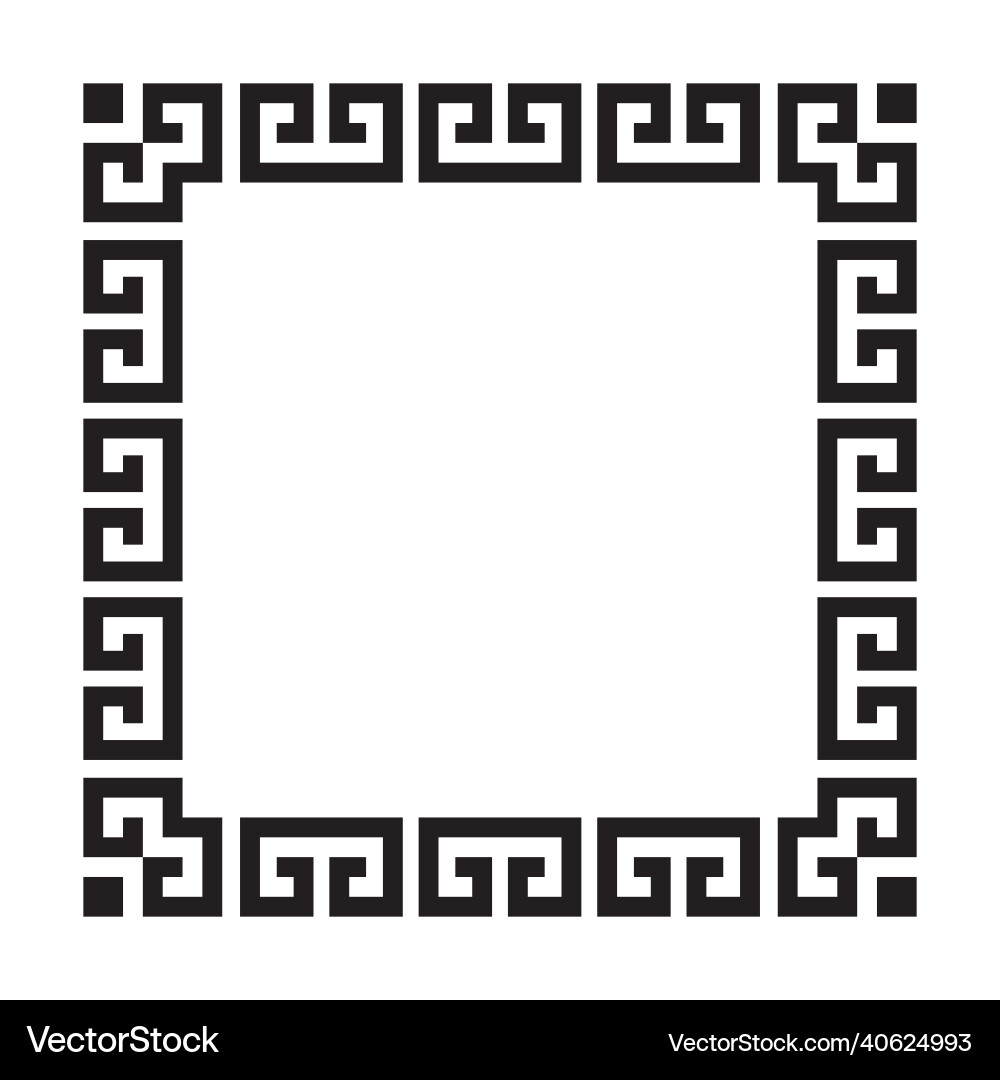 Square frame of simple greek pattern Vector Image