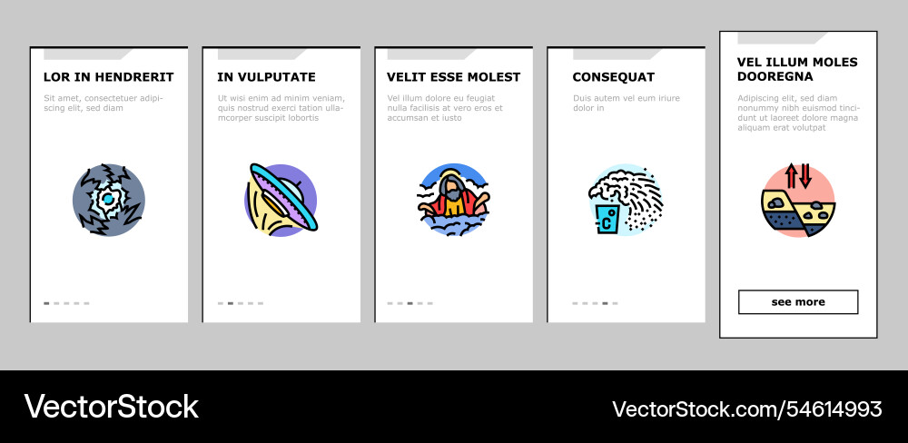 Unsolved mysteries question onboarding icons set vector image