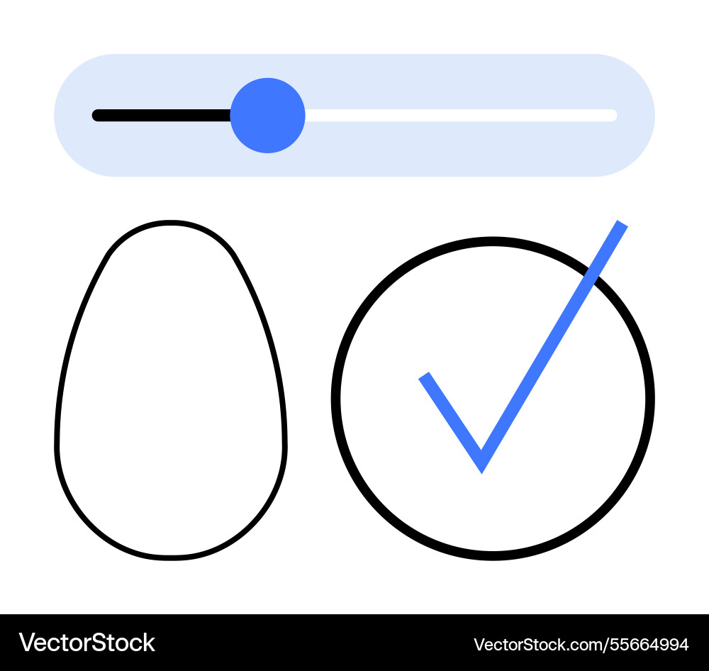 Adjustment slider with toggle abstract shapes Adjustment slider with toggle abstract shapes vector image