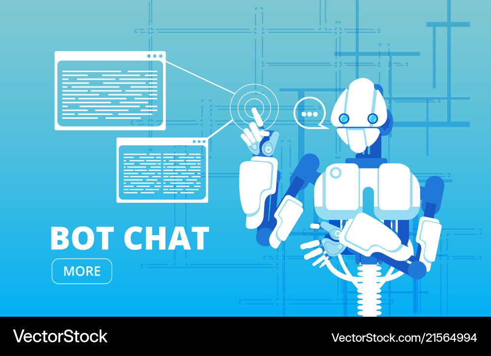 AI Chatbot Support Robot vector image