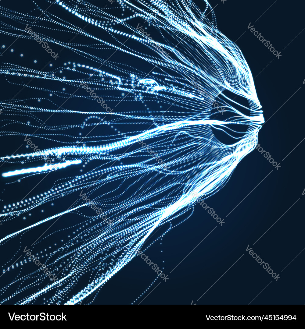 Array with dynamic particles 3d technology style Array with dynamic particles 3d technology style vector image