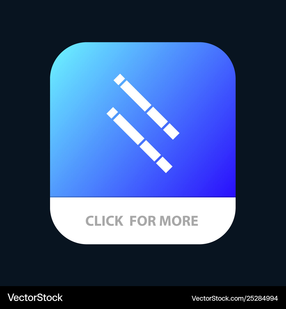 Bamboo stick mobile app button android and ios Bamboo stick mobile app button android and ios vector image