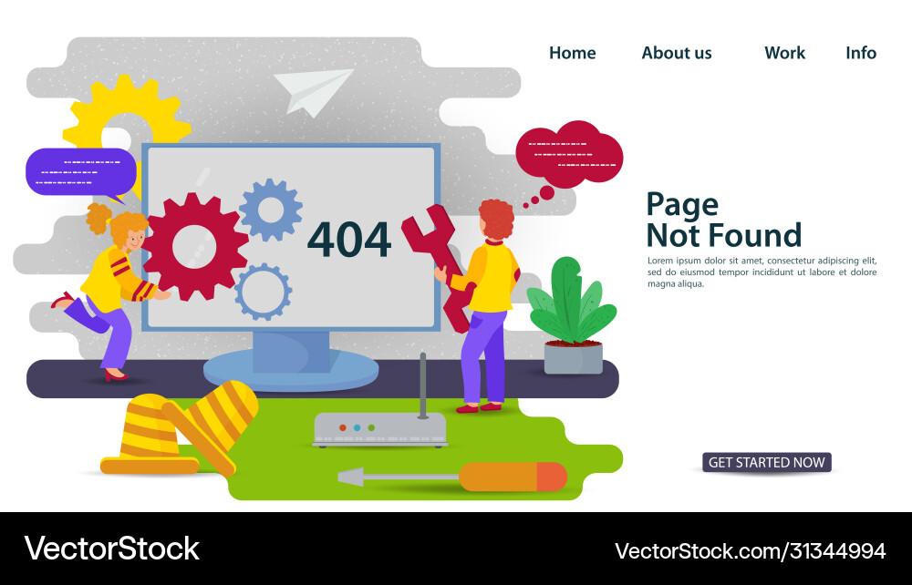 Banner oops 404 error page not found internet Banner oops 404 error page not found internet vector image