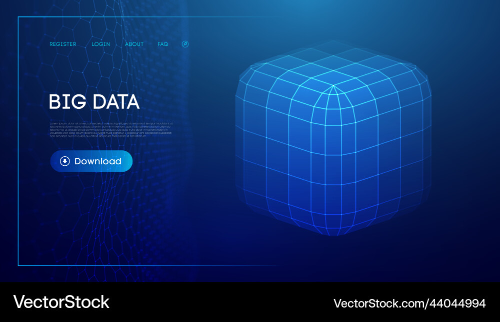 Big Data Isometric Cube vector image