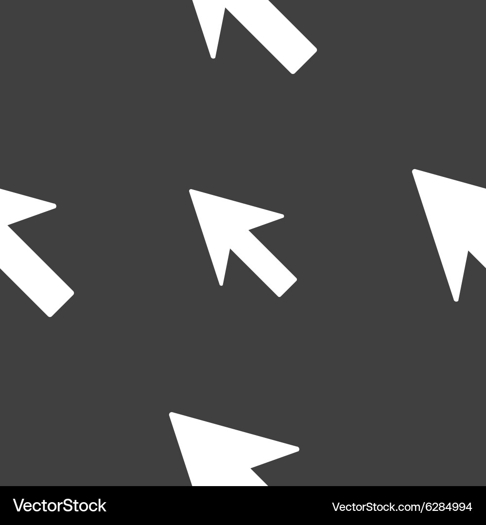 Cursor arrow icon sign seamless pattern on a gray Vector Image