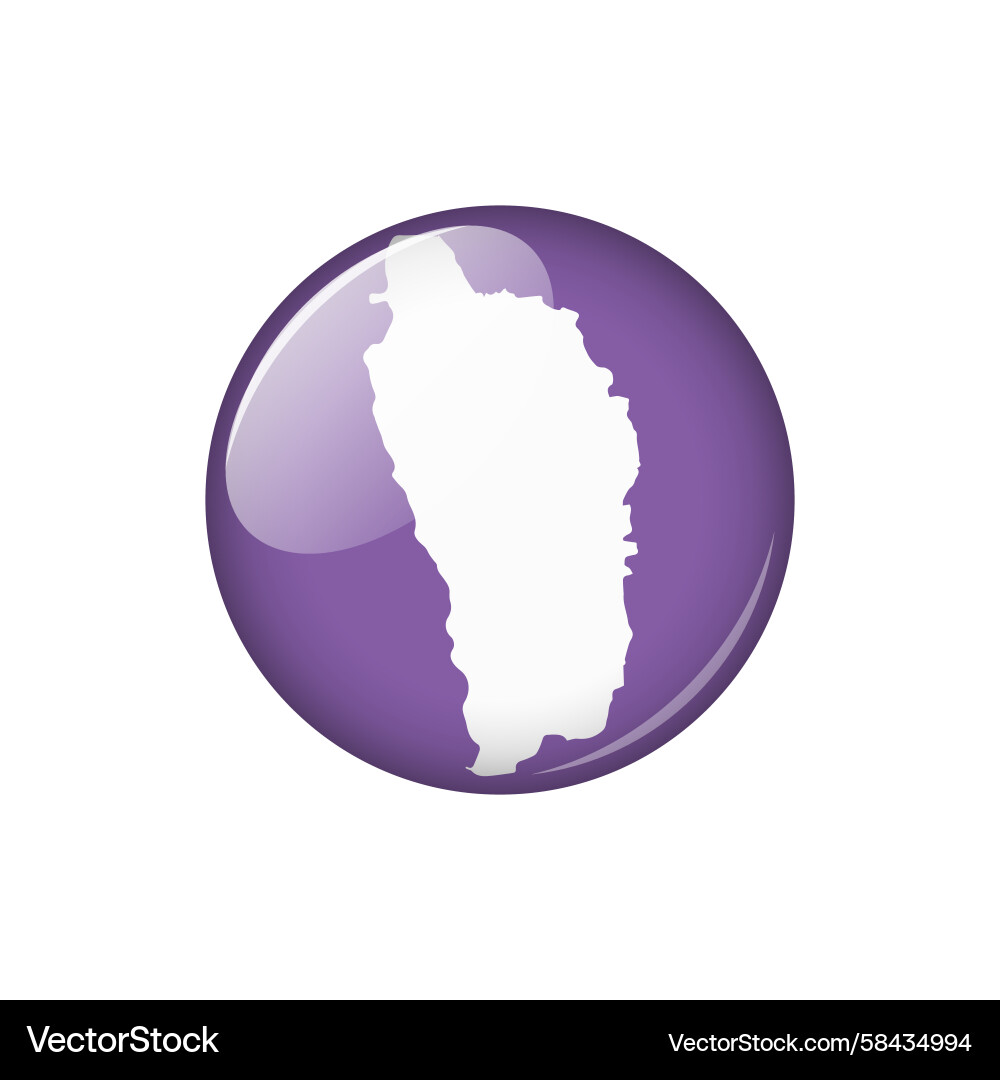 Dominica Circle Button - Map Template Vector Image