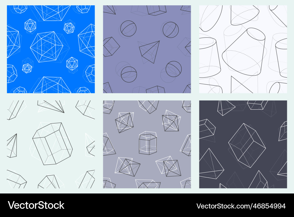 Geometric shapes triangle square cube pyramid line Geometric shapes triangle square cube pyramid line vector image