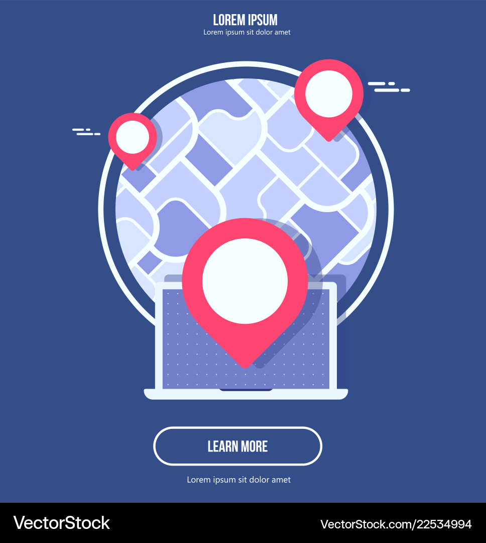 Gps navigator mock up with map on gradient vector image