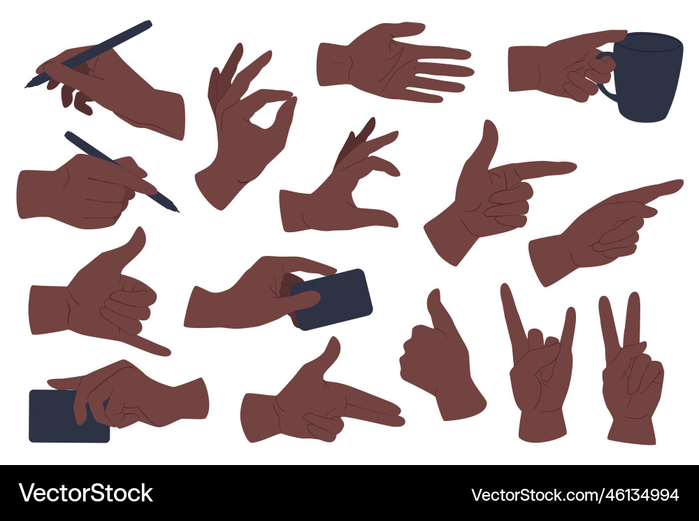 Hands gestures set graphic elements in flat design Hands gestures set graphic elements in flat design vector image