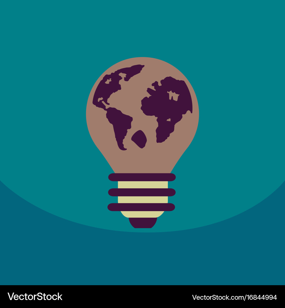 Light save planet on ecology style lamp with map Vector Image
