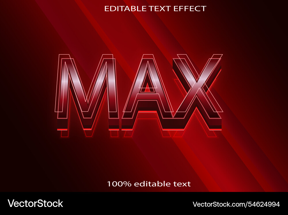Max editable text effect 3d emboss elegant style Max editable text effect 3d emboss elegant style vector image