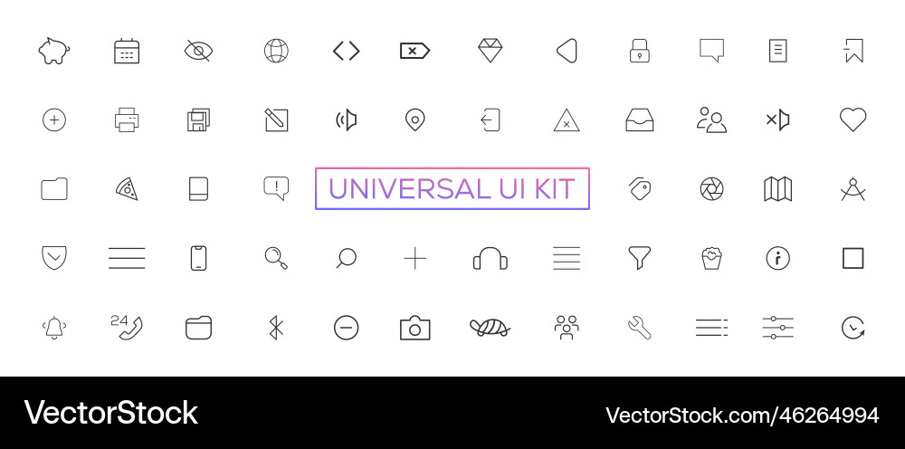 Minimalist and simple looking ui icons set Minimalist and simple looking ui icons set vector image