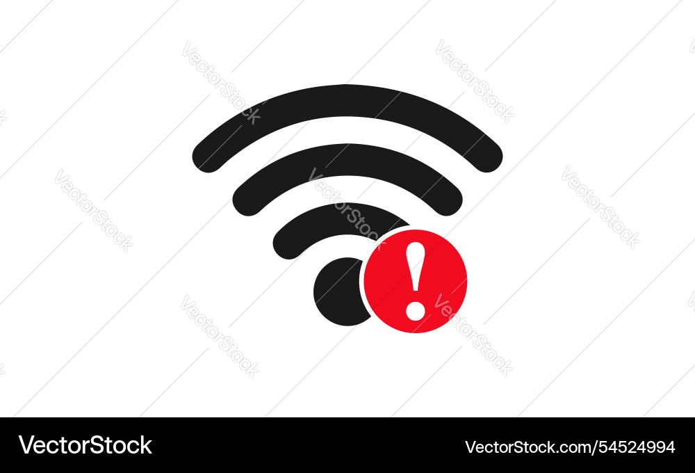 No Connection Icon - WiFi Error vector image