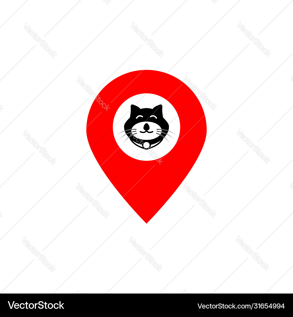 Pin map pointer cat design template Pin map pointer cat design template Vector Image
