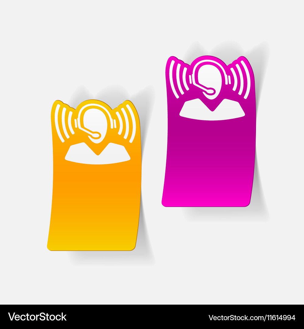 Realistic design element call center vector image