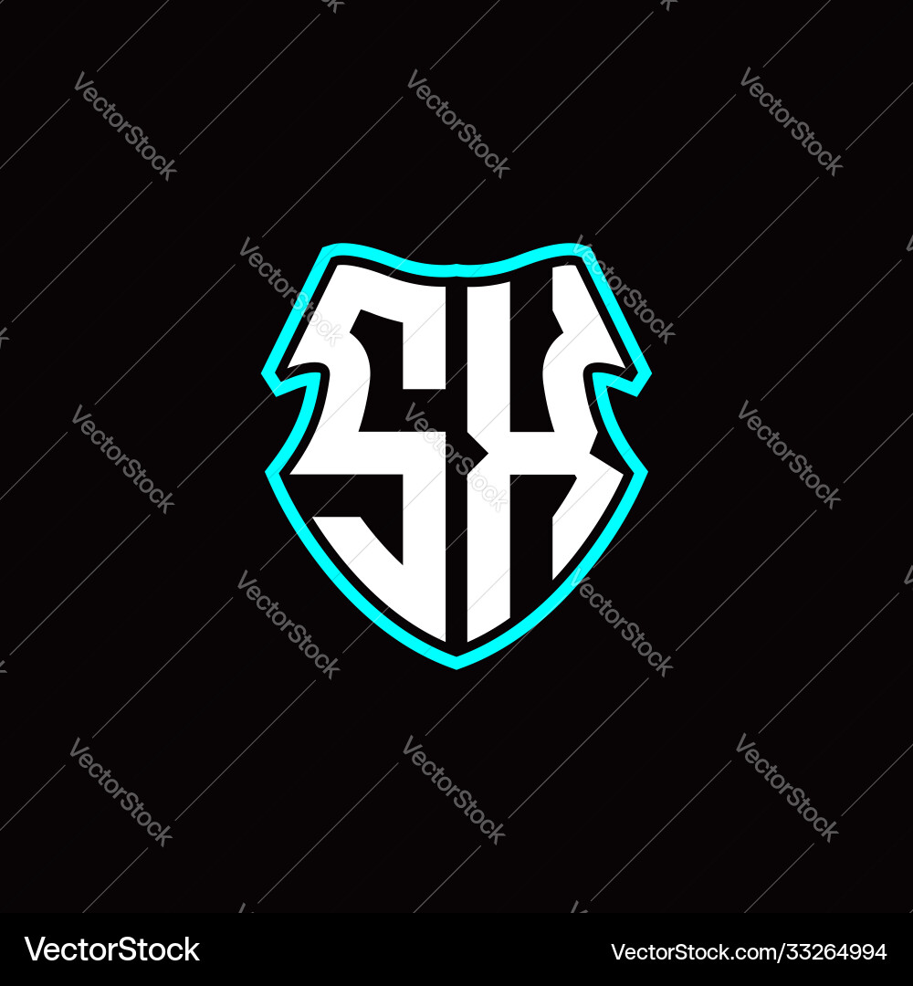 S x initial logo design with a shield shape S x initial logo design with a shield shape Vector Image