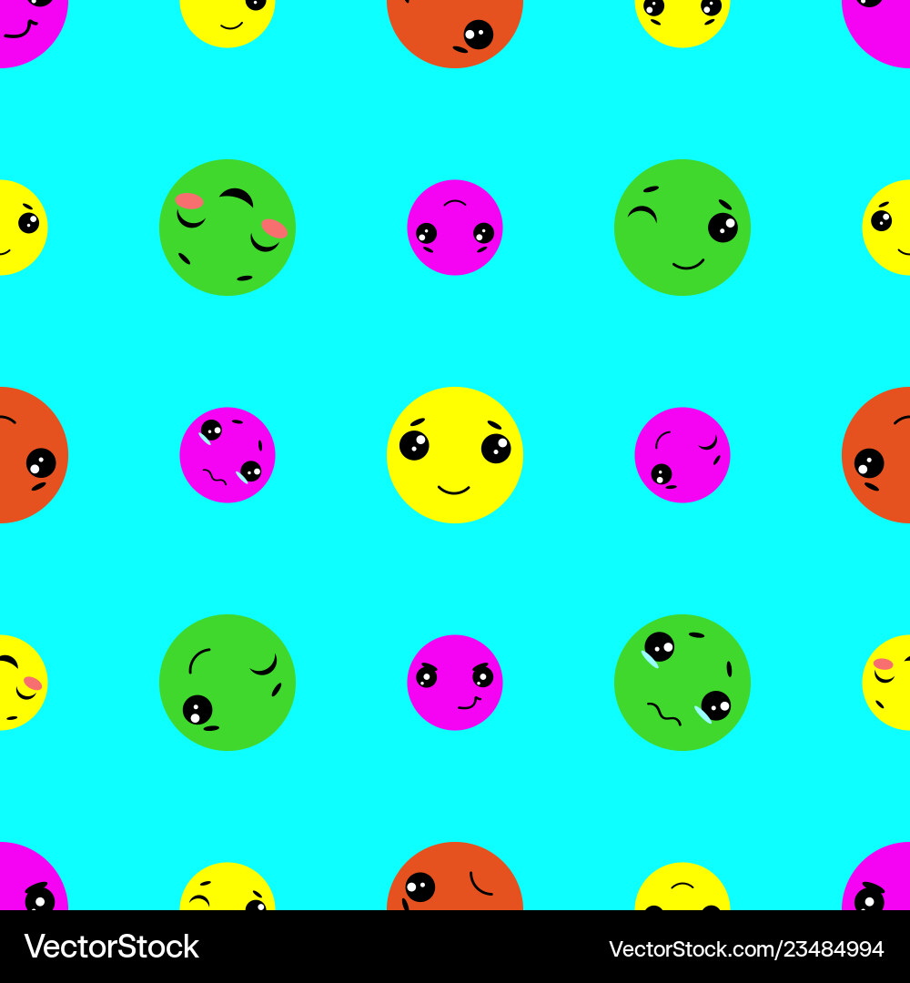 Seamless pattern of smiles with different emotions Seamless pattern of smiles with different emotions vector image
