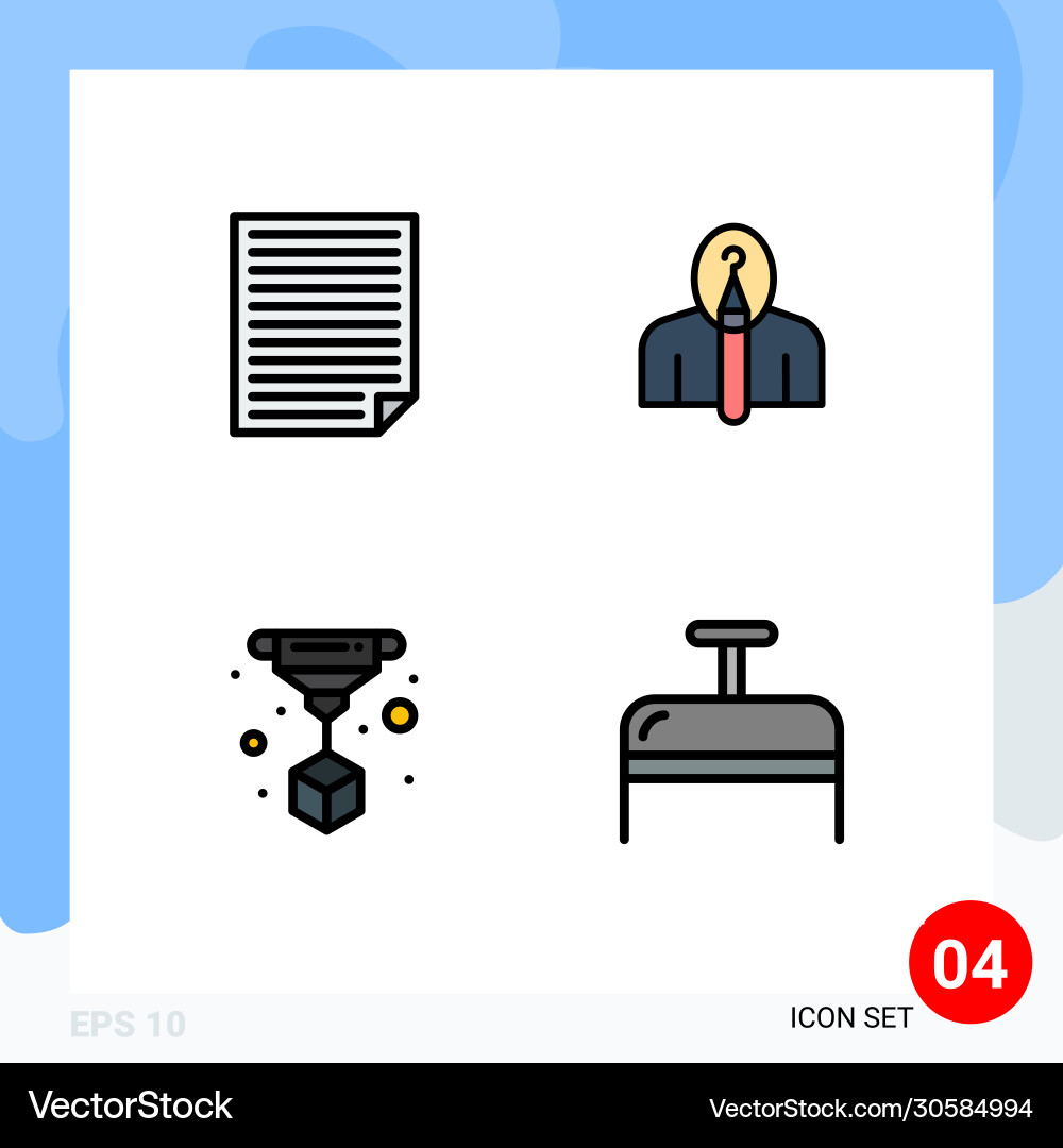 Set 4 modern ui icons symbols signs for data Vector Image