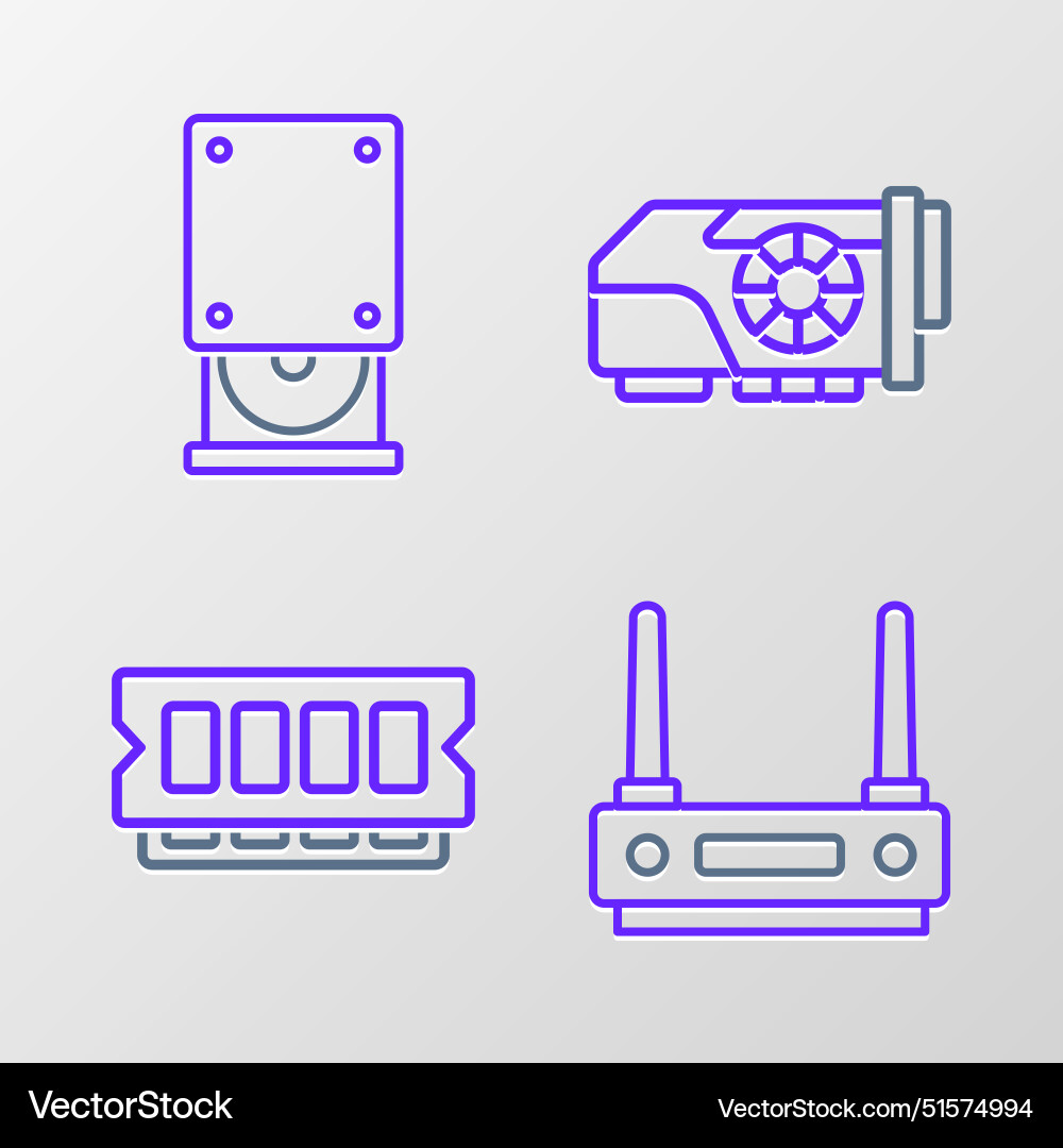 Set line router and wi-fi signal ram random Set line router and wi-fi signal ram random vector image