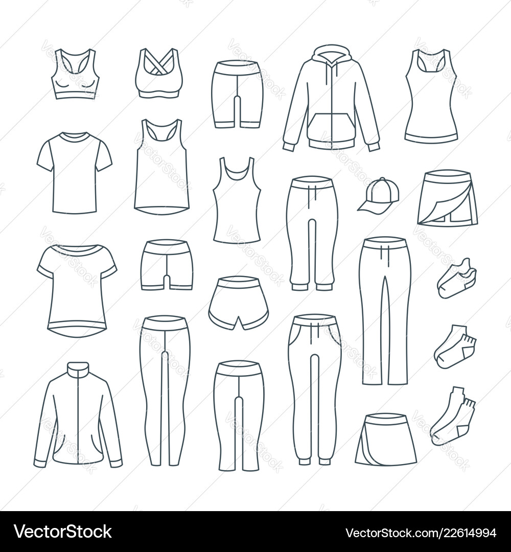 Women's Sportswear - Gym & Fitness Vector Image