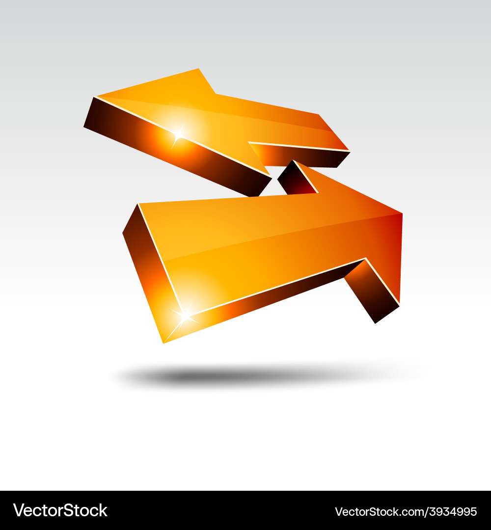 3d return arrows Vector Image