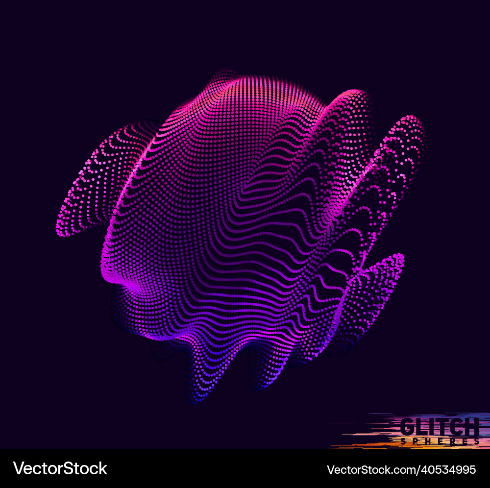 Abstract Mesh with Glitch Effect vector image