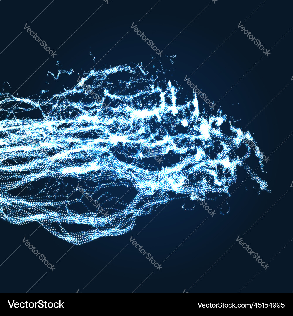 Array with dynamic emitted particles water splash Vector Image
